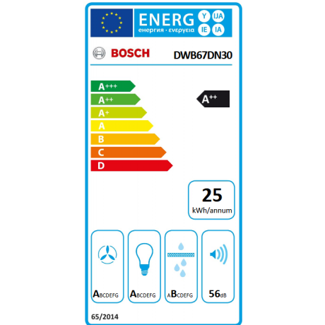 BOSCH DWB67DN30 Απορροφητήρας τζάκι 60 cm Metal Look